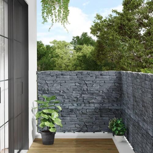 Altanafskærmning 600x120 cm PVC stendesign grå