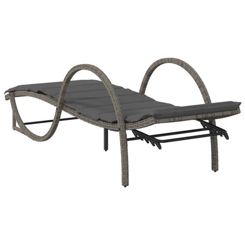 Liggestole 2 stk. med hynder polyrattan grå