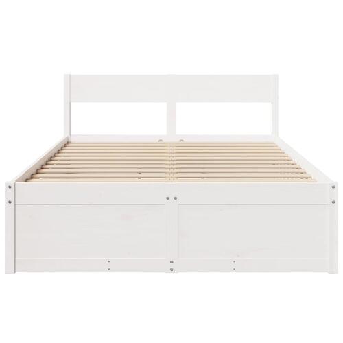 Sengeramme uden madras 140x190 cm massivt fyrretræ hvid