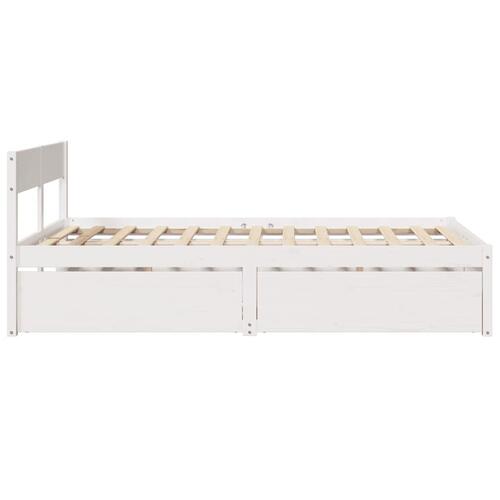 Sengeramme uden madras 140x190 cm massivt fyrretræ hvid