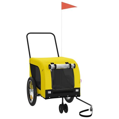Hundetrailer til cykel oxfordstof og jern gul og sort