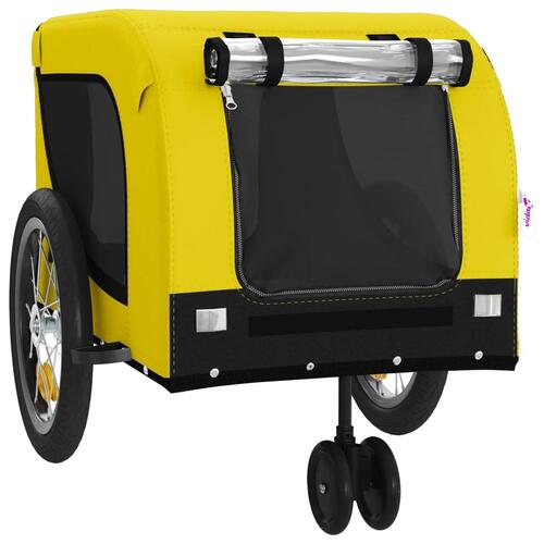 Hundetrailer til cykel oxfordstof og jern gul og sort