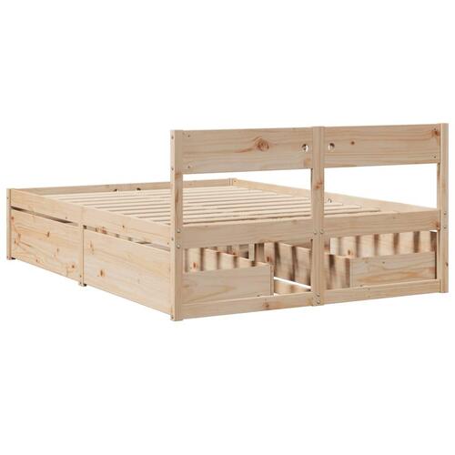 Sengeramme uden madras 140x190 cm massivt fyrretræ