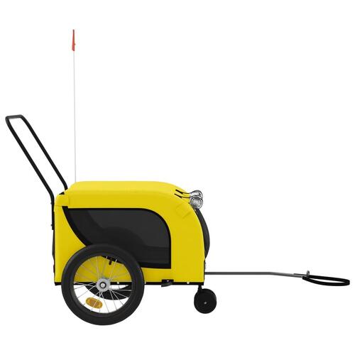 Hundetrailer til cykel oxfordstof og jern gul og sort