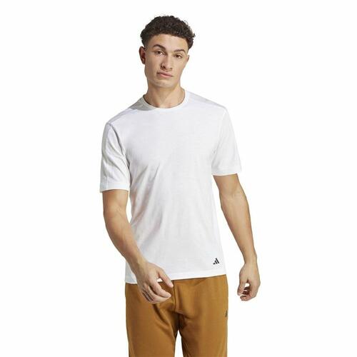 Kortærmet T-shirt til Mænd Adidas Base Hvid M