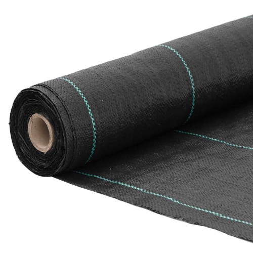 Ukrudtsdug 1,5 × 50 m - sort PP, 100 g/m²