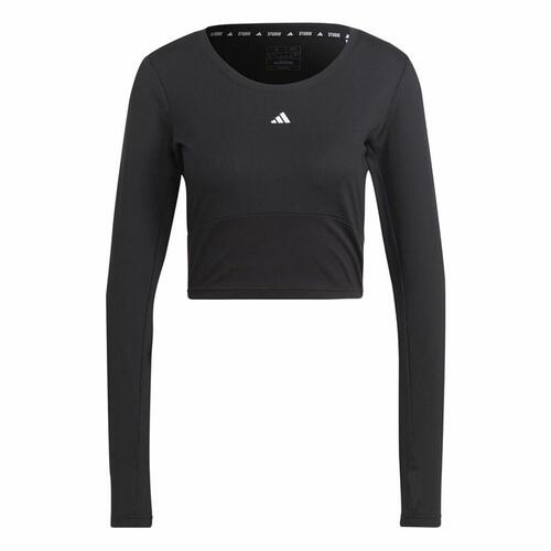 Langærmet T-shirt til Kvinder Adidas Studio Sort S