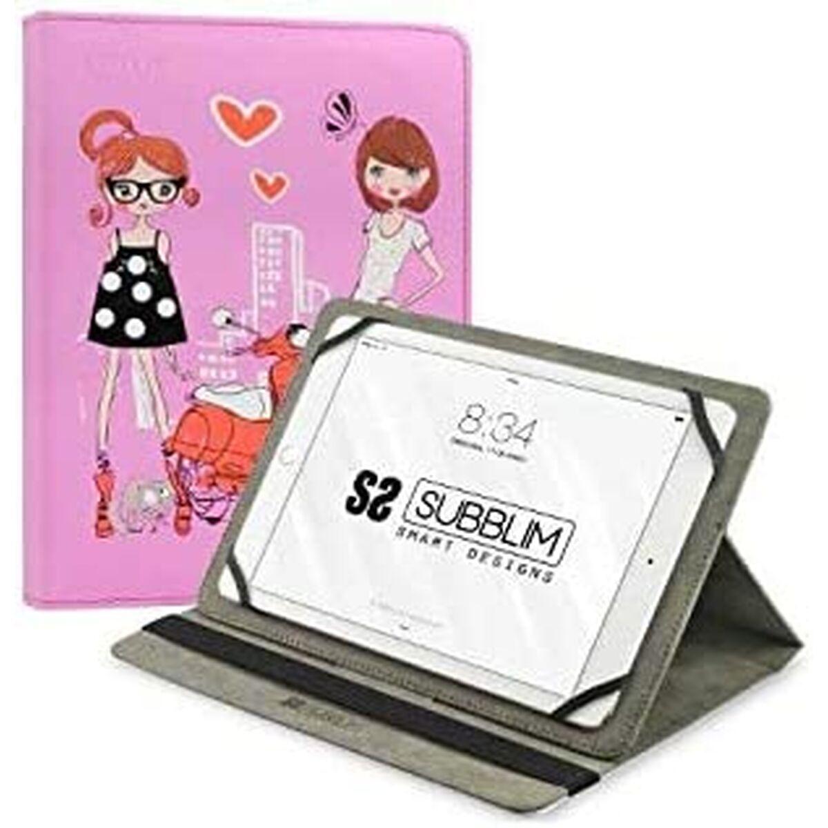 Subblim tablet cover 10,1" - universalt, pink tryk