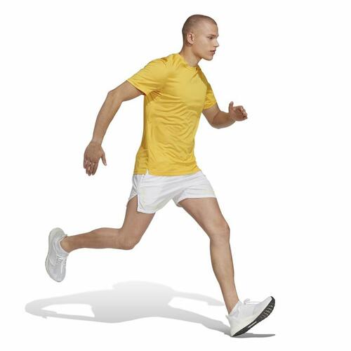 Kortærmet T-shirt til Mænd Adidas Run It Gul S