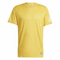 Kortærmet T-shirt til Mænd Adidas Run It Gul XL