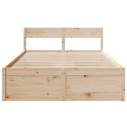 Sengeramme uden madras 135x190 cm massivt fyrretræ hvid