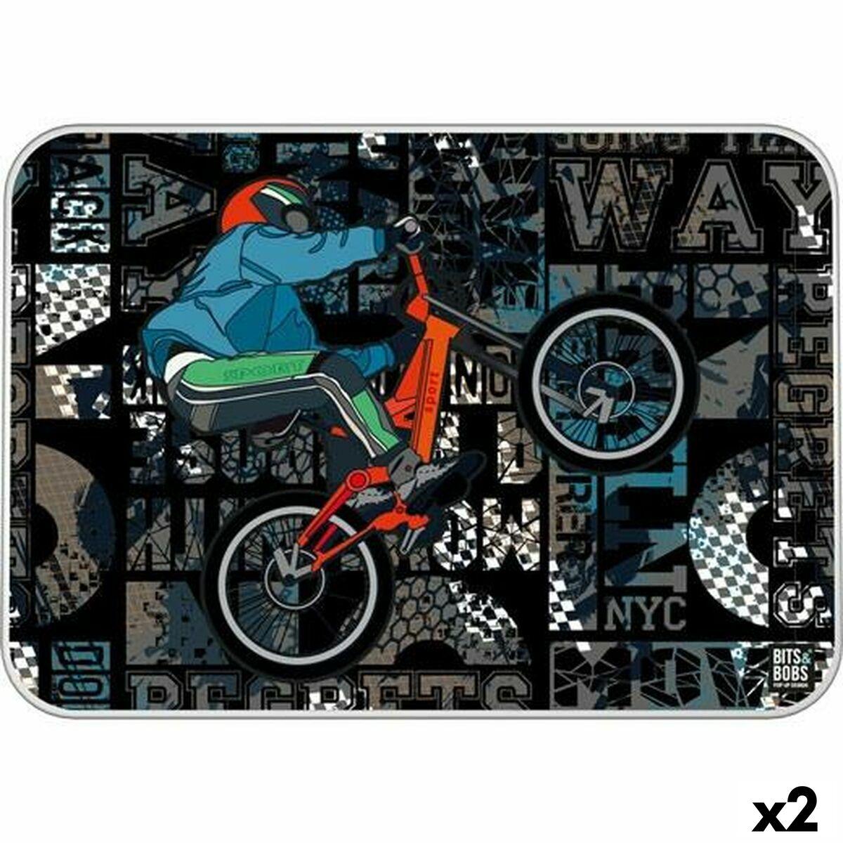 Bits&Bobs Cross skriveunderlag/musemåtte - multifarvet PVC 47 × 33 cm (sæt med 2)