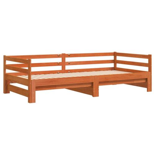 Daybed med udtræk 90x200 cm massivt fyrretræ gyldenbrun