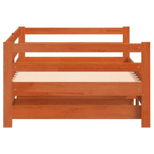 Daybed med udtræk 90x200 cm massivt fyrretræ gyldenbrun