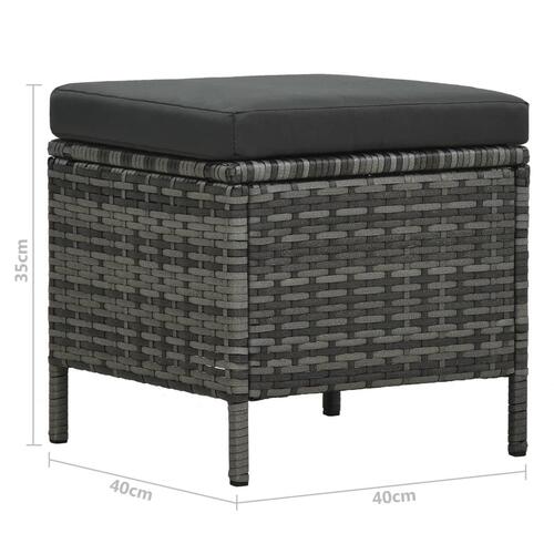 Loungesæt til haven 4 dele med hynder polyrattan grå