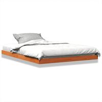 Sengeramme 135x190 cm massivt fyrretræ brun