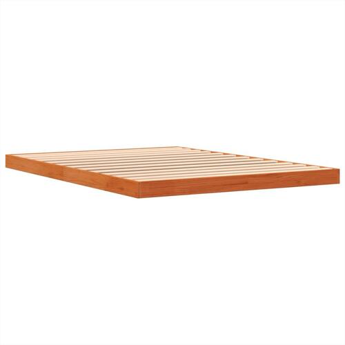 Sengeramme 135x190 cm massivt fyrretræ brun