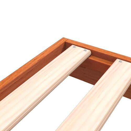 Sengeramme 135x190 cm massivt fyrretræ brun