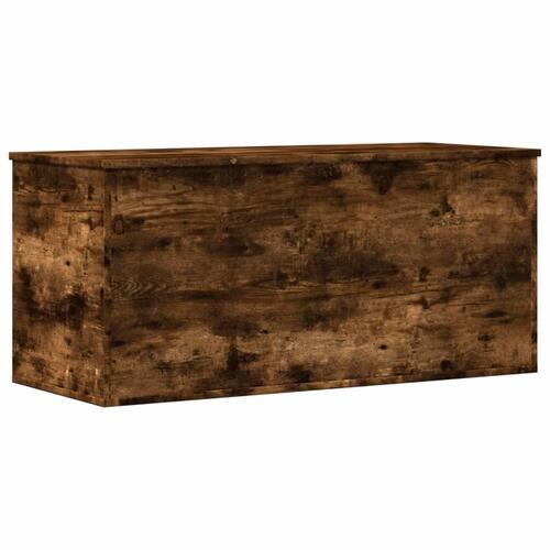 Opbevaringsboks 100x42x46 cm konstrueret træ røget egetræsfarve