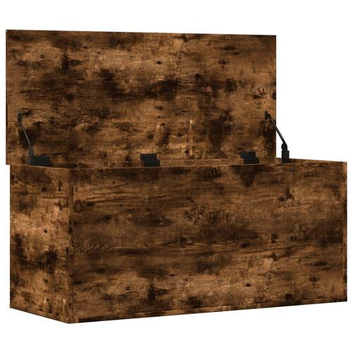 Opbevaringsboks 100x42x46 cm konstrueret træ røget egetræsfarve