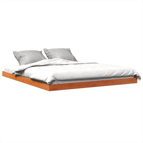 Sengeramme 160x200 cm massivt fyrretræ gyldenbrun