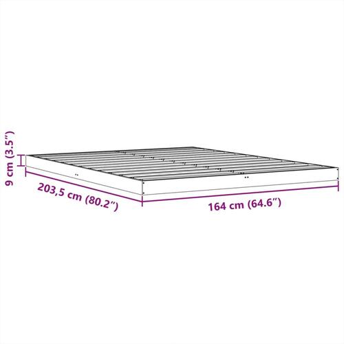 Sengeramme 160x200 cm massivt fyrretræ gyldenbrun