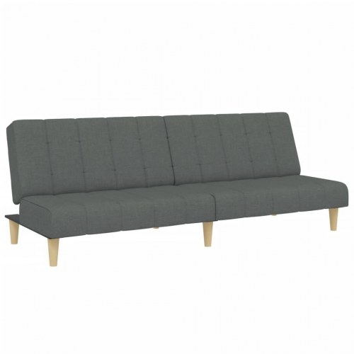 2-personers sovesofa med fodskammel stof mørkegrå
