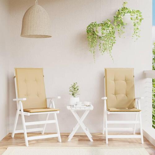 Stolehynder med høj ryg 2 stk. 120x50x4 cm stof beige