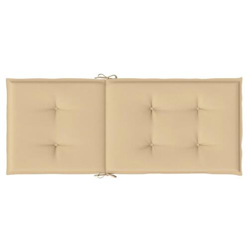 Stolehynder med høj ryg 2 stk. 120x50x4 cm stof beige