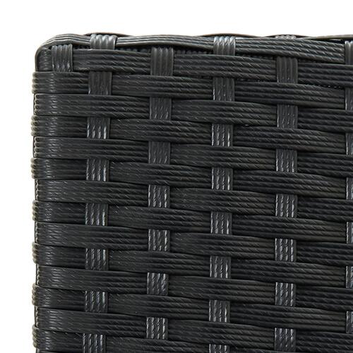Barstole til haven med hynder 2 stk. polyrattan sort