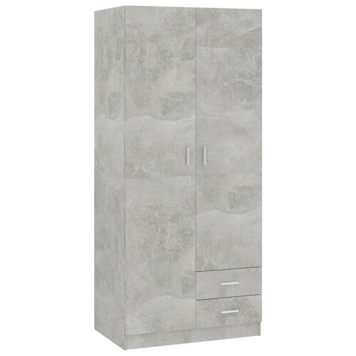 Klædeskab 80 x 52 x 180 cm spånplade betongrå