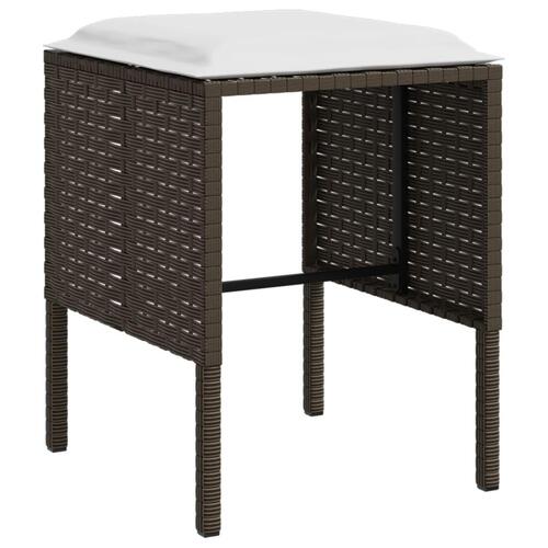 Sofasæt med hynder 5 dele L-facon polyrattan brun