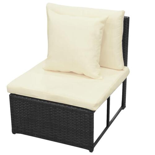 Loungesæt til haven 8 dele med hynder polyrattan sort