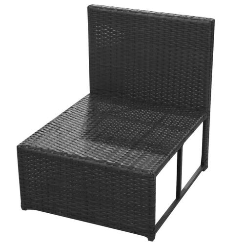 Loungesæt til haven 8 dele med hynder polyrattan sort