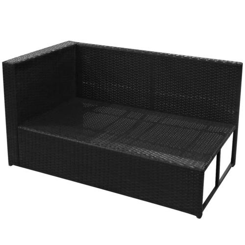 Loungesæt til haven 8 dele med hynder polyrattan sort