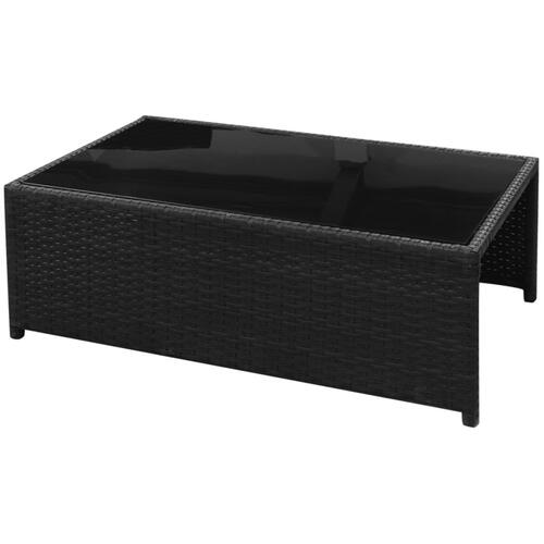 Loungesæt til haven 8 dele med hynder polyrattan sort