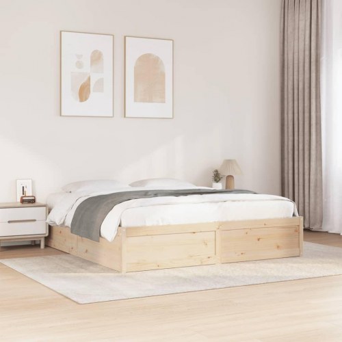 Sengeramme uden madras 180x200 cm massivt fyrretræ