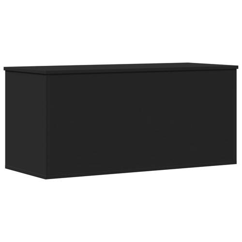 Opbevaringsboks 100x42x46 cm konstrueret træ sort
