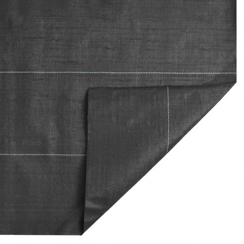 Ukrudtsdug 2 × 10 m - sort PP, 150 g/m² med grønne striber