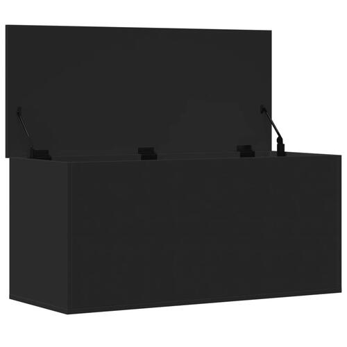 Opbevaringsboks 100x42x46 cm konstrueret træ sort