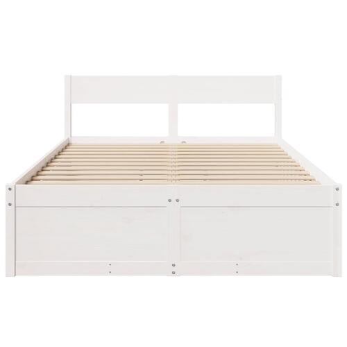 Sengeramme uden madras 120x200 cm massivt fyrretræ hvid