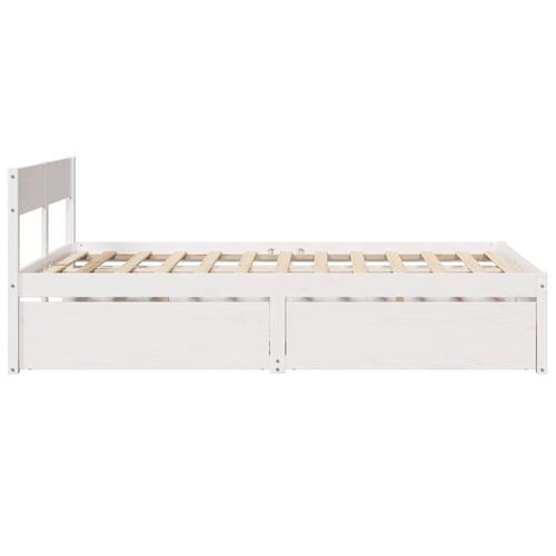 Sengeramme uden madras 120x200 cm massivt fyrretræ hvid