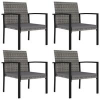Havestole 4 stk. polyrattan grå