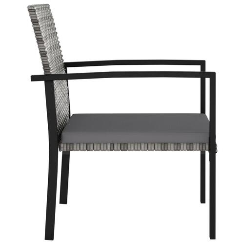 Havestole 4 stk. polyrattan grå