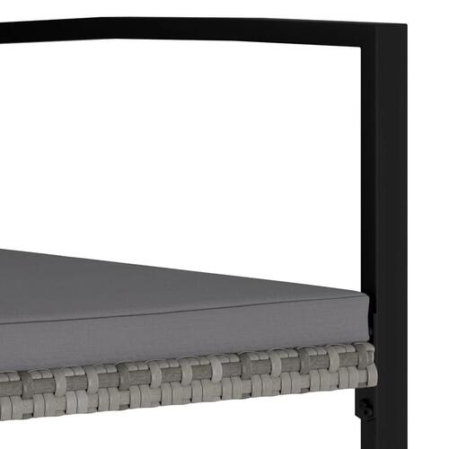 Havestole 4 stk. polyrattan grå