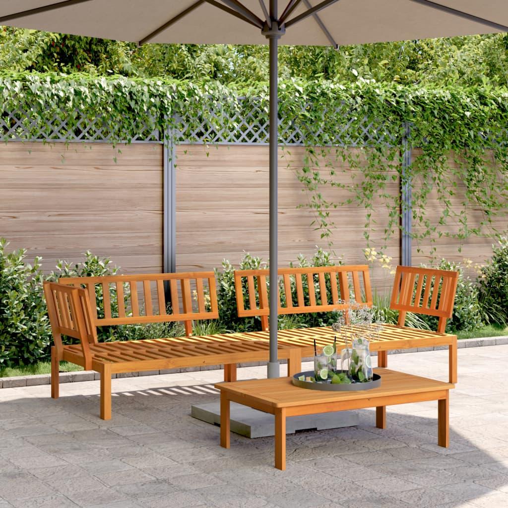 Hjørnemoduler 2 stk. til pallesofa massivt akacietræ