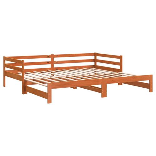 Daybed med udtræk 80x200 cm massivt fyrretræ gyldenbrun