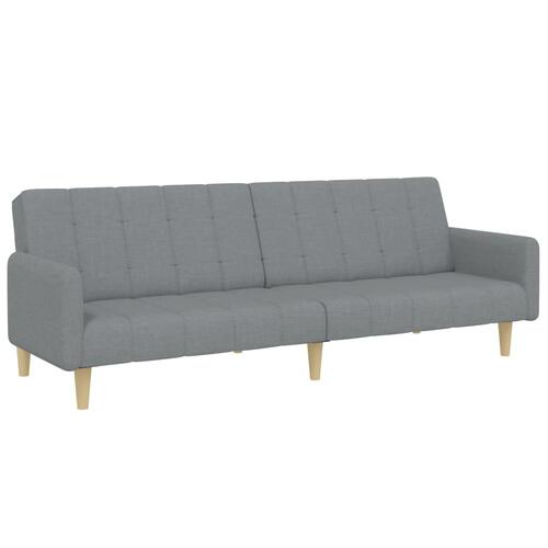 2-personers sovesofa med fodskammel stof lysegrå