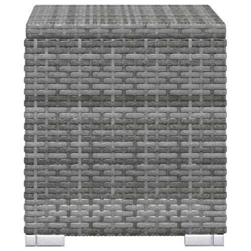 Liggestol med hynde og tebord polyrattan grå