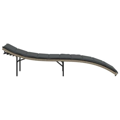 Liggestole 2 stk. med hynder polyrattan lysegrå